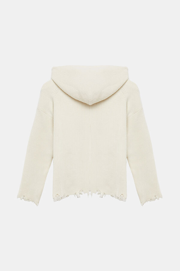 Beyaz Kapüşonlu Sweatshirt 2