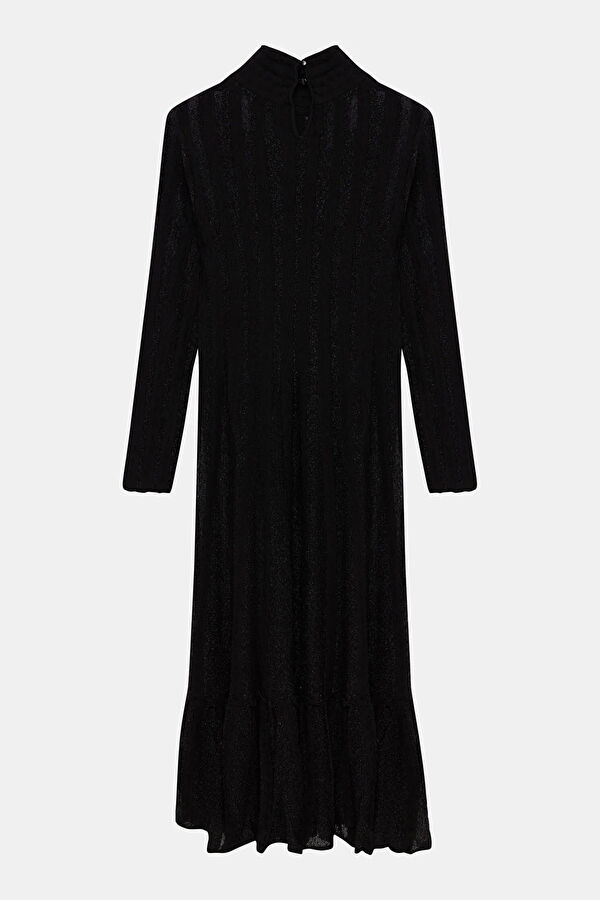 Black Maxi Dress with Border for Women 2