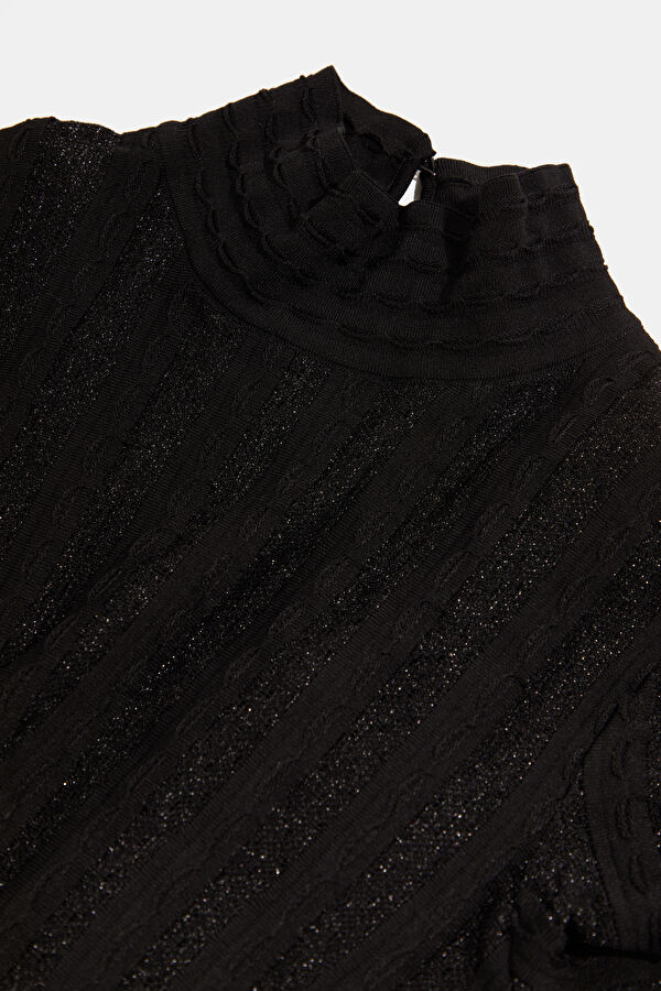 Black Maxi Dress with Border for Women 3