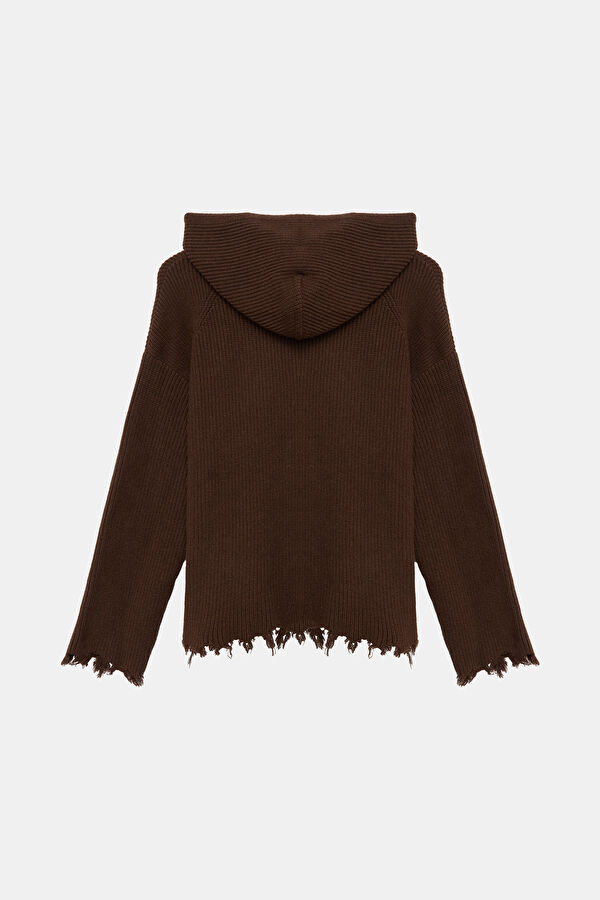 Brown Hooded Women's Sweatshirt 2