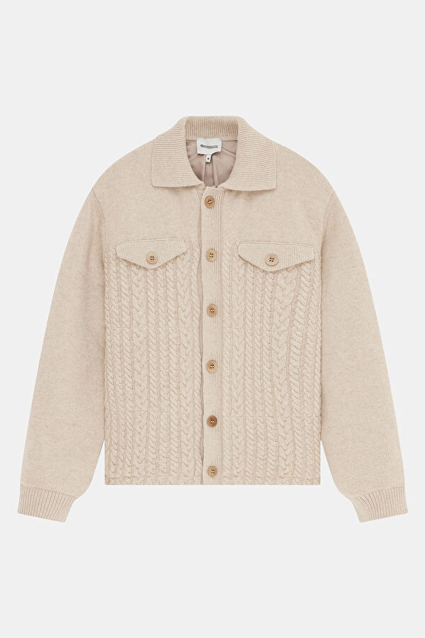 Beige Wool Men's Jacket