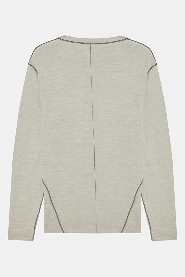 Light Grey Wool Knit Men's Sweater 4
