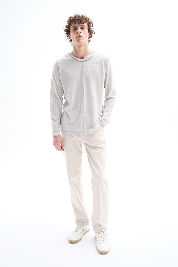 Light Grey Wool Knit Men's Sweater