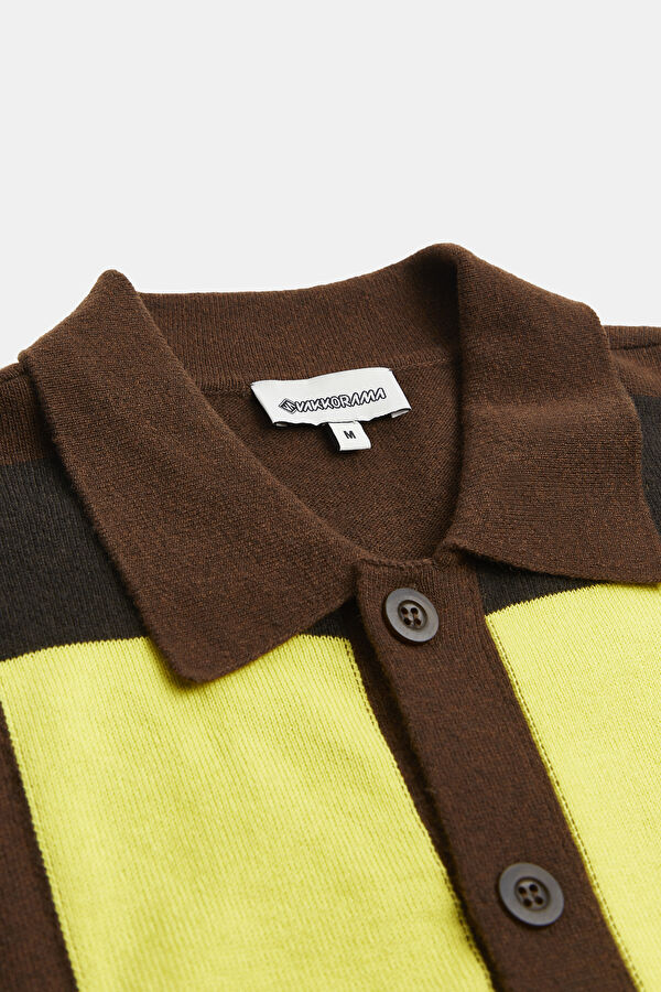 Brown Wool Knit Men's Cardigan 5