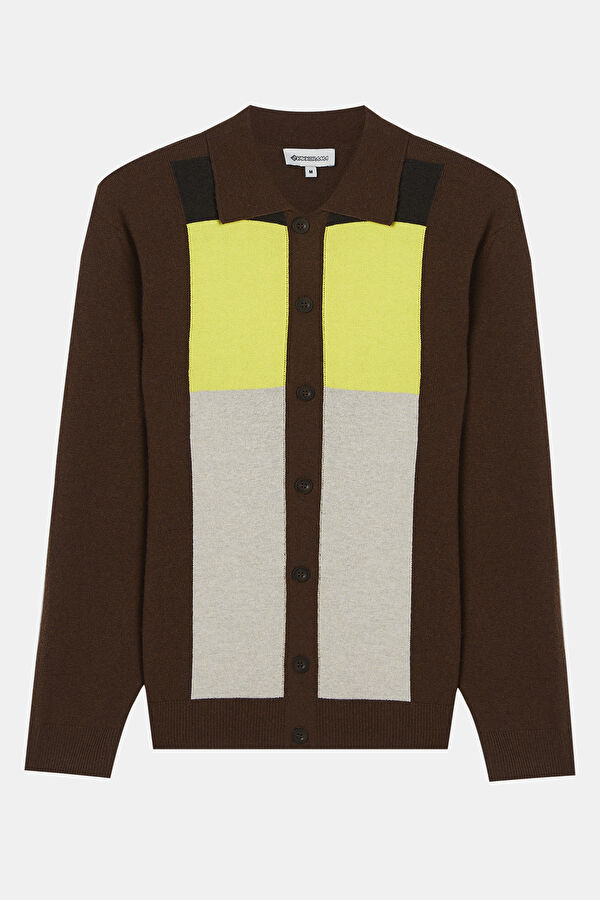 Brown Wool Knit Men's Cardigan 3