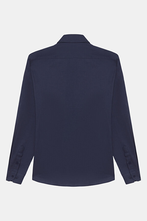 Slim Fit Navy Regular Men's Shirt 2