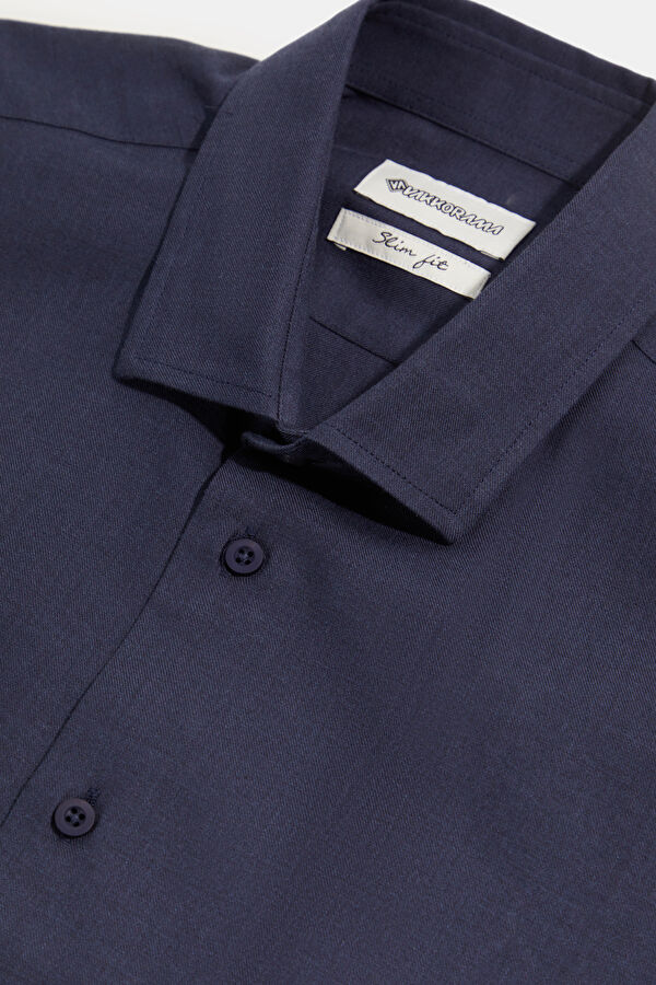 Slim Fit Navy Regular Men's Shirt 3