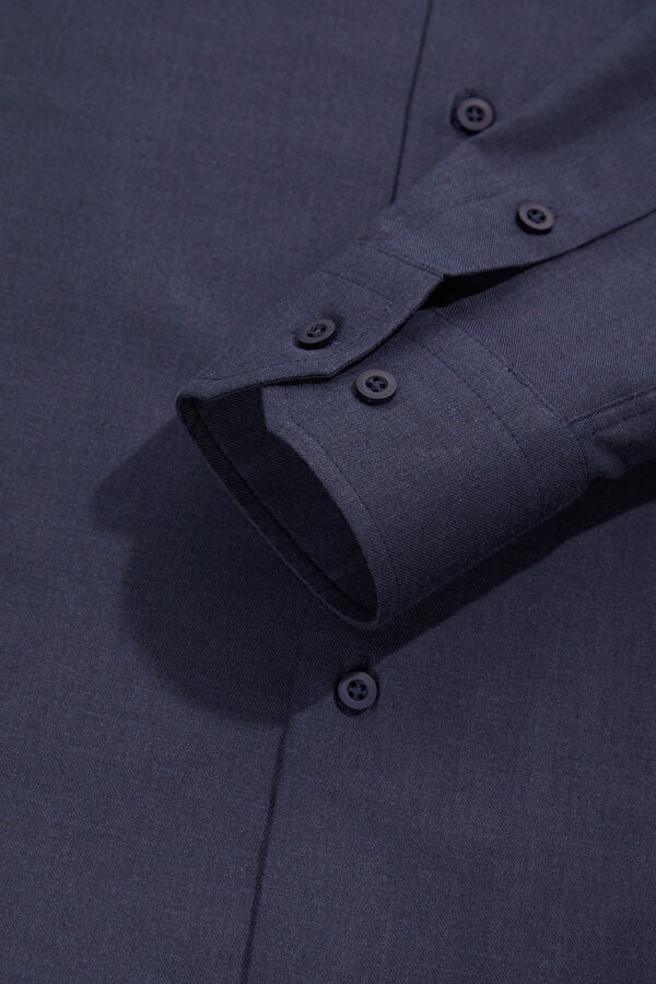 Slim Fit Navy Regular Men's Shirt 4