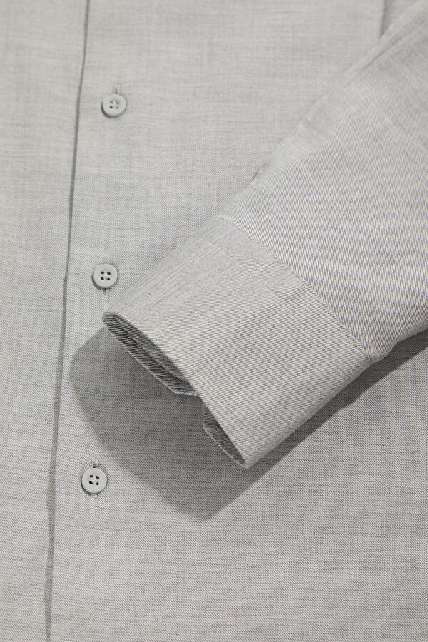 Slim Fit Grey Regular Men's Shirt 4