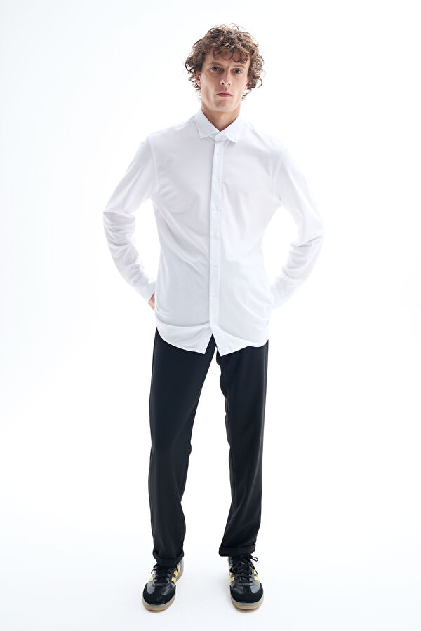Slim Fit White Regular Men's Shirt