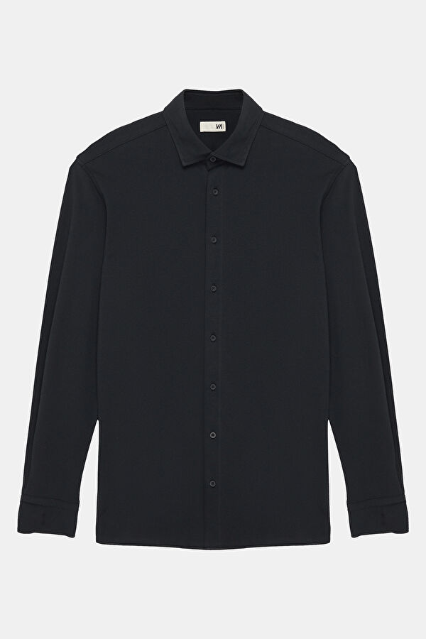 Slim Fit Black Regular Men's Shirt 3