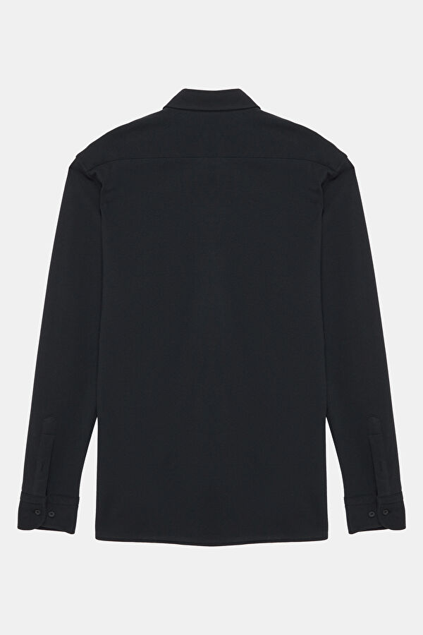 Slim Fit Black Regular Men's Shirt 4