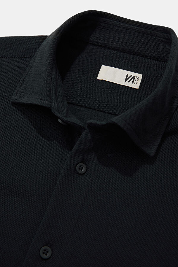 Slim Fit Black Regular Men's Shirt 5