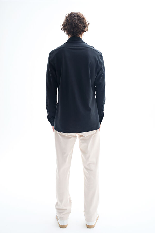 Slim Fit Black Regular Men's Shirt 2