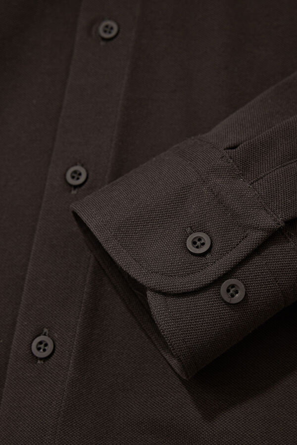 Slim Fit Brown Regular Men's Shirt 4
