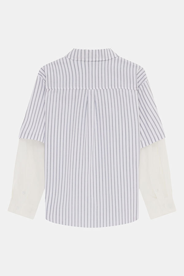 Relax Fit Cream Striped Men's Shirt 2
