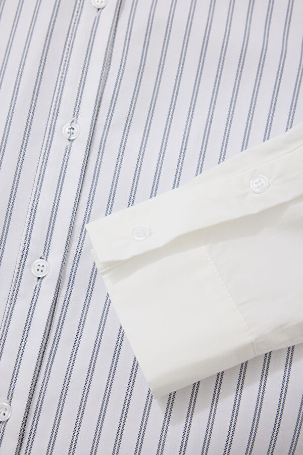 Relax Fit Cream Striped Men's Shirt 4