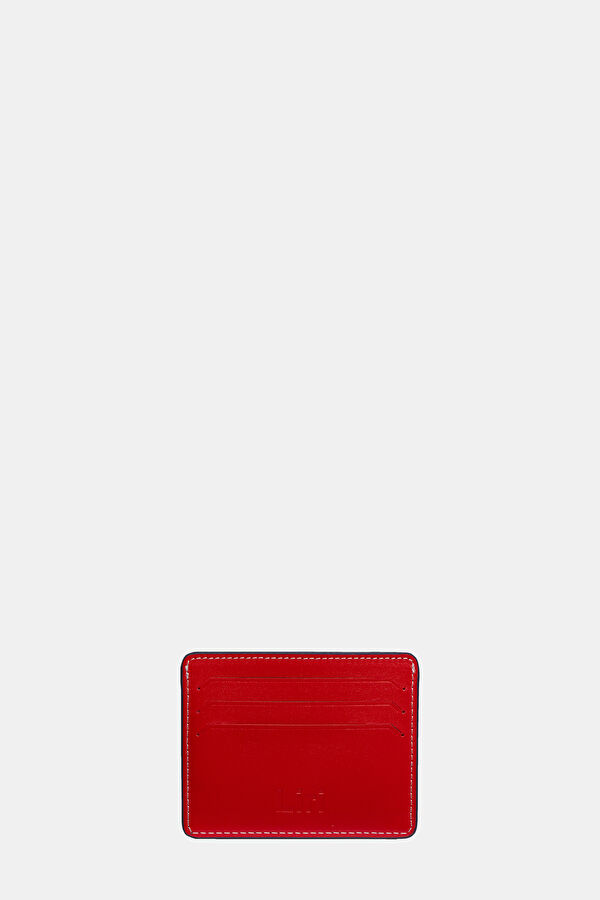Navy Blue Design Filled Leather Wallet 2