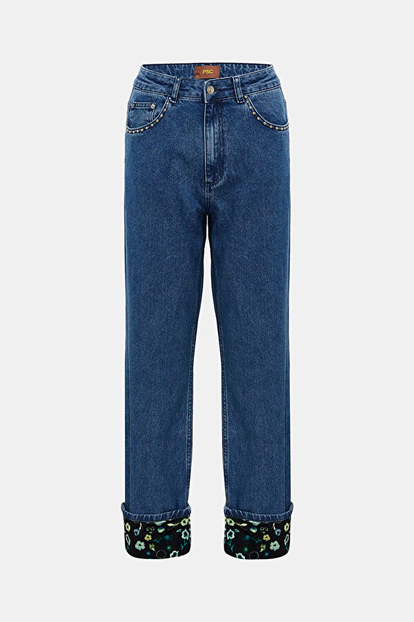 Mavi Boru Paça Kadın Pantolon