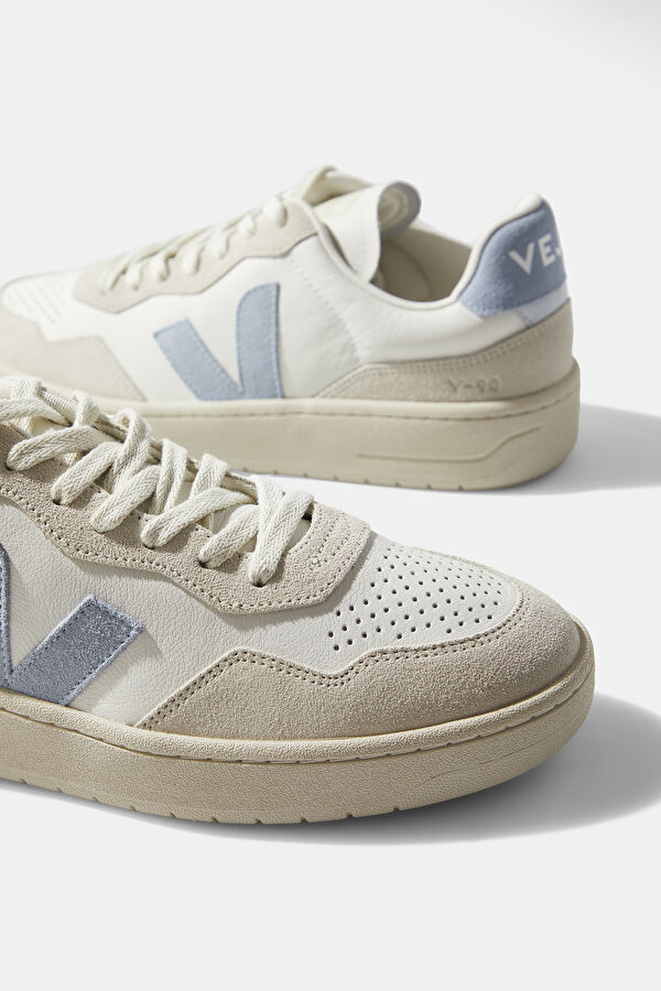 V-90 Leather White Men's Sports Shoes 4