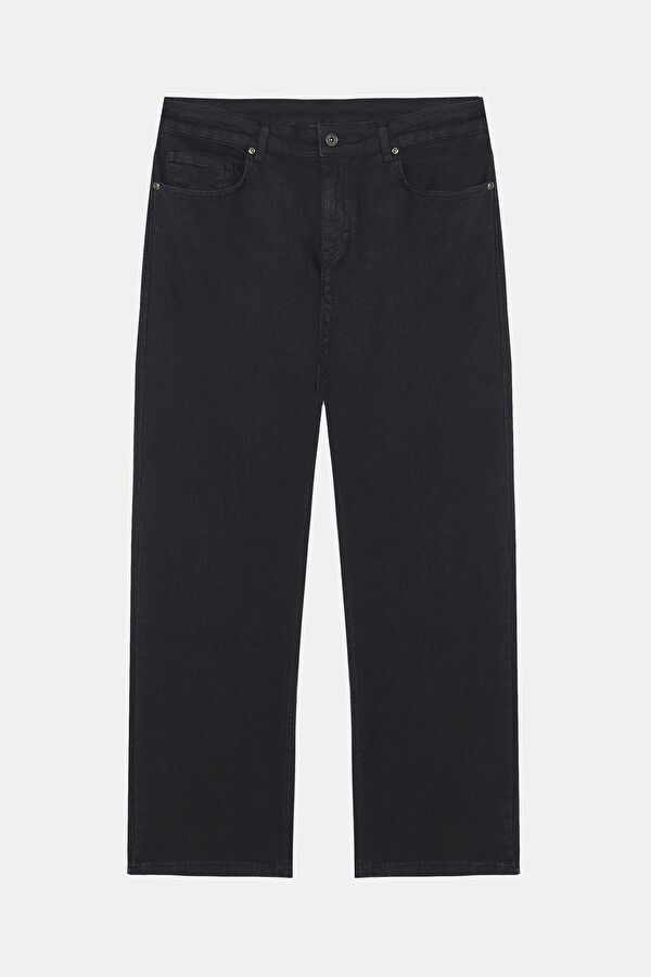Black Straight Leg Jeans Men's Trousers 3