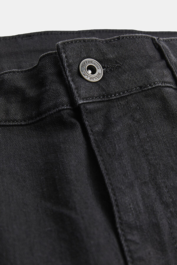 Black Straight Leg Jeans Men's Trousers 5
