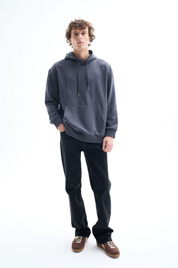 Black Straight Leg Jeans Men's Trousers