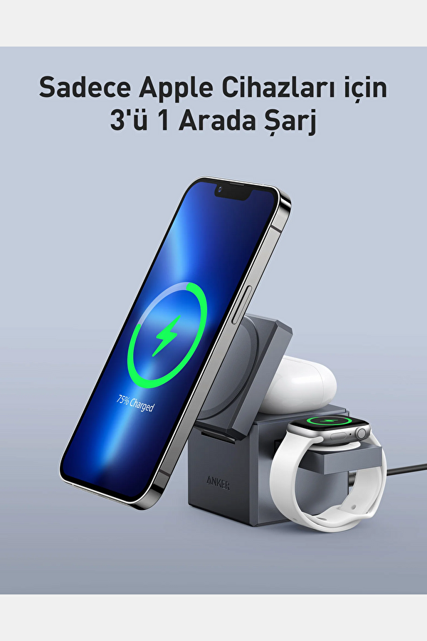 MagSafe'li 3'ü 1 Arada Cube 30W Şarj Cihazı 2