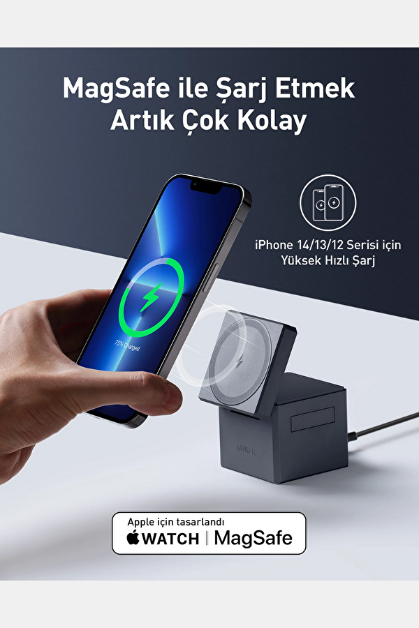 MagSafe'li 3'ü 1 Arada Cube 30W Şarj Cihazı 4
