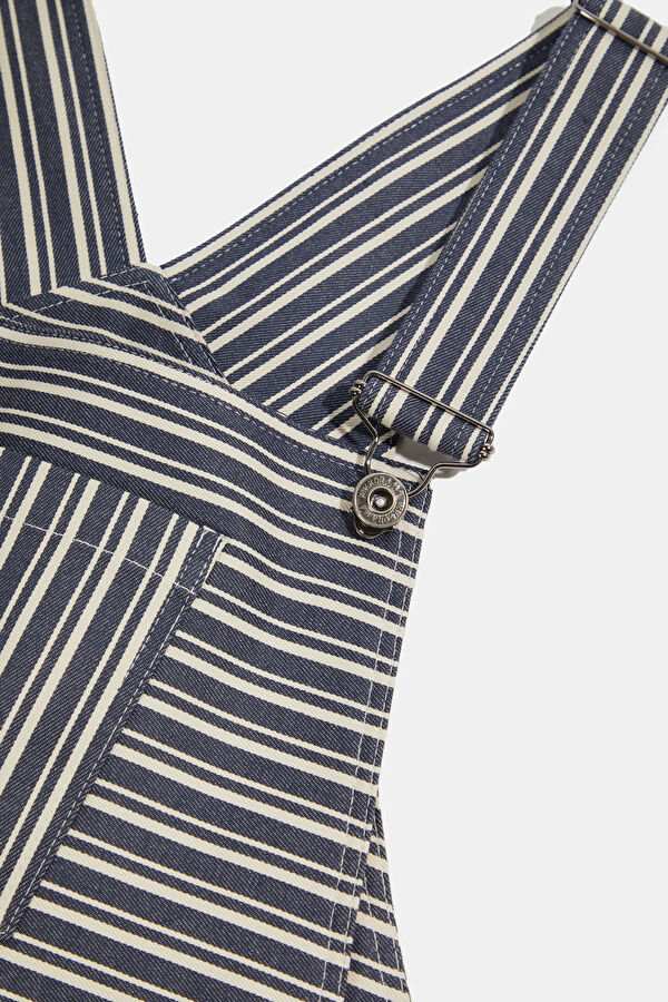 Navy Striped Buttoned Women's Jumpsuit 3