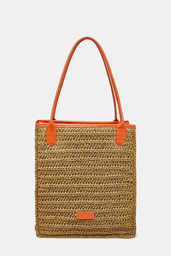 Orange Raffia Bag