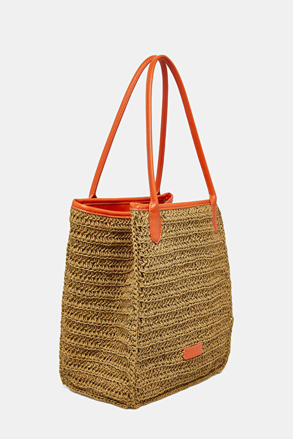 Orange Raffia Bag 2