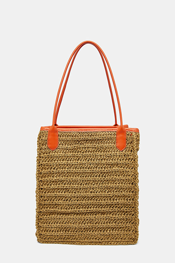 Orange Raffia Bag 3