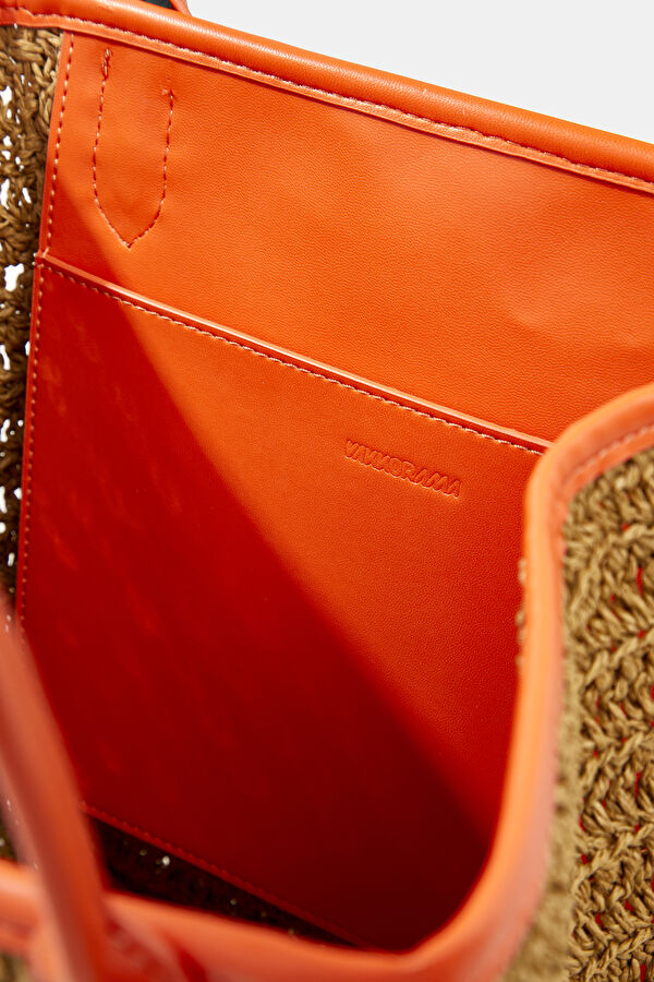 Orange Raffia Bag 6