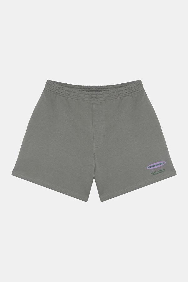 Gray Printed Organic Cotton Shorts