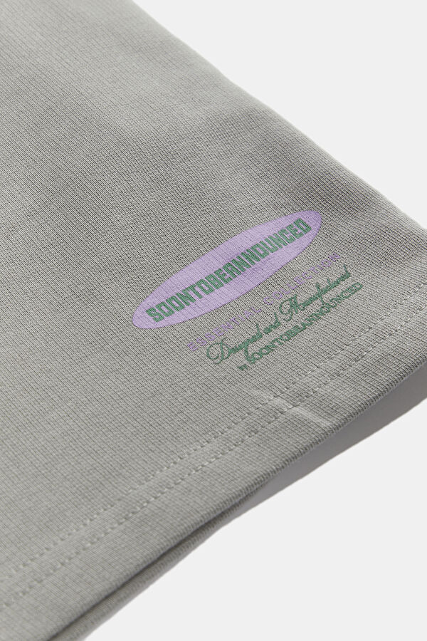 Gray Printed Organic Cotton Shorts 5