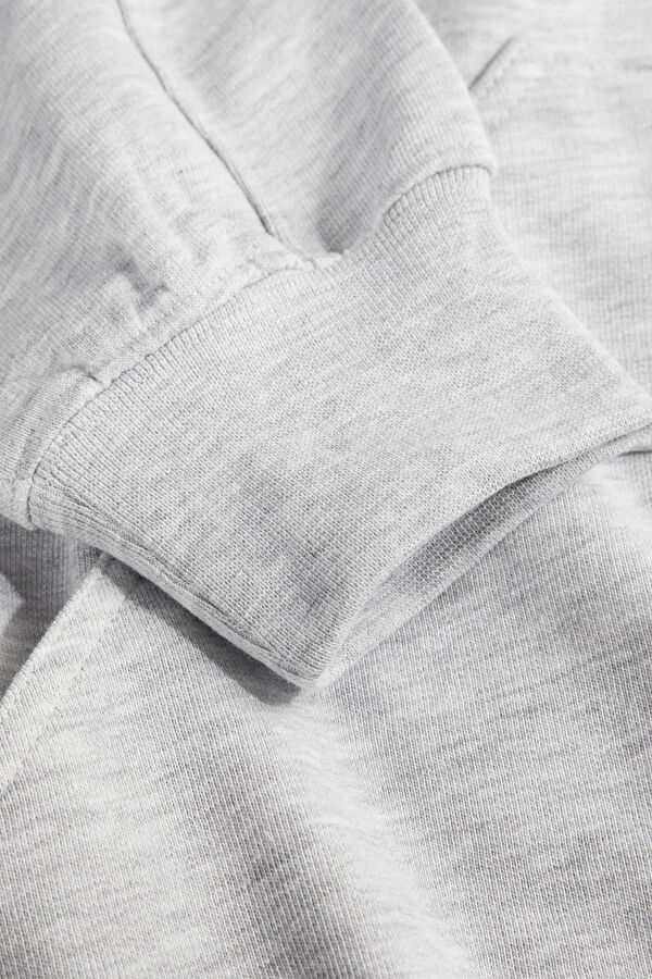 Gri Oversize Dik Yaka Erkek Sweatshirt 4