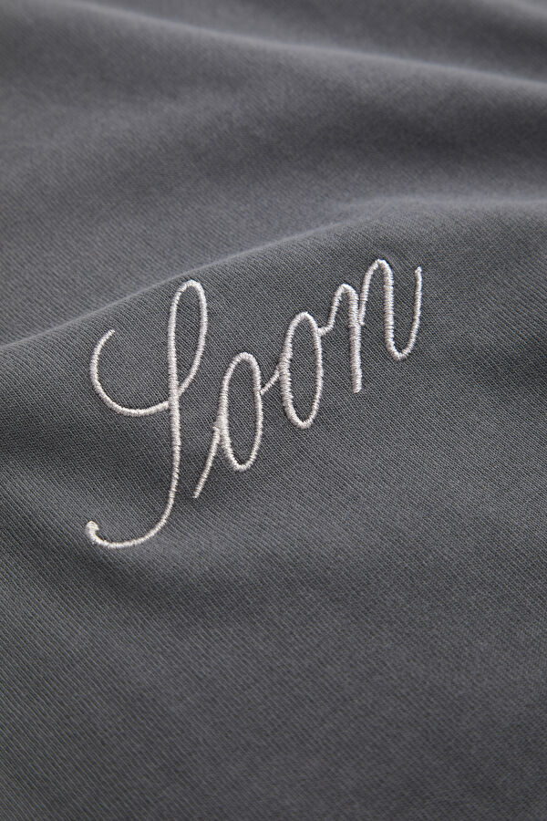 Oversize Crew Neck Printed Gray T-Shirt 4