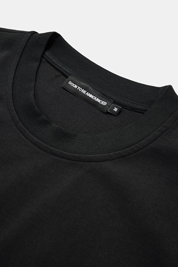 Oversize Black Crew Neck Printed T-Shirt 3
