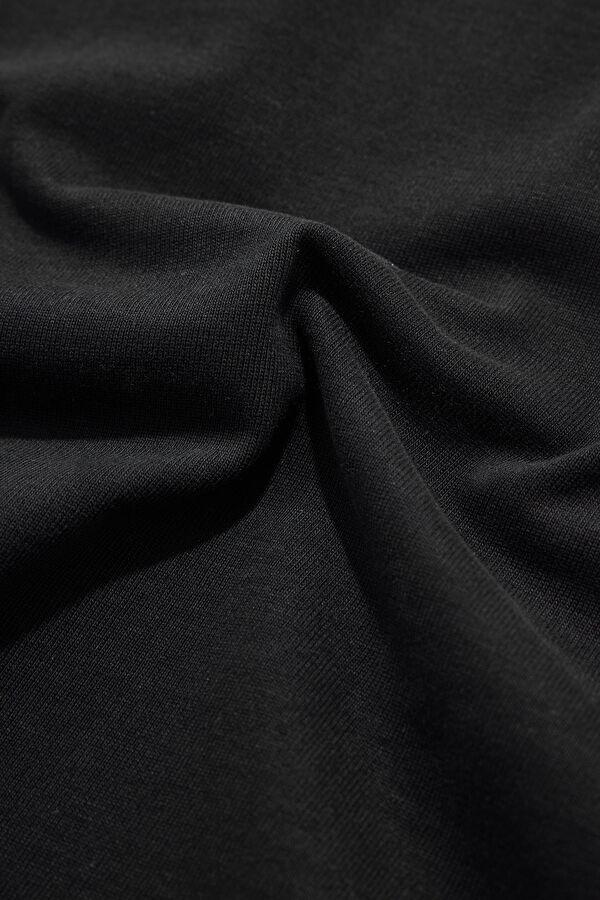 Oversize Black Crew Neck Printed T-Shirt 5