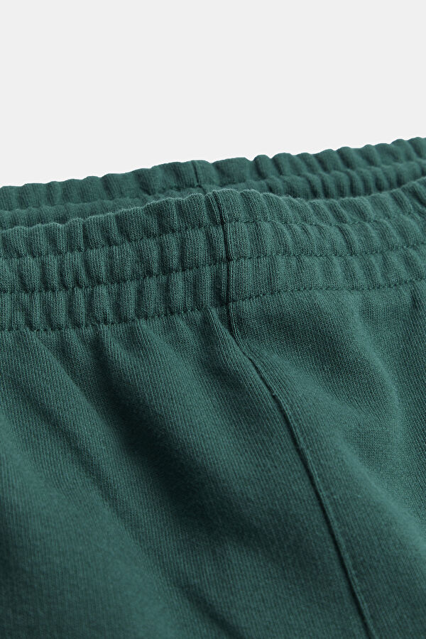 Oversize Yeşil Boru Paça Organik Pamuk Spor Erkek Pantolon 3