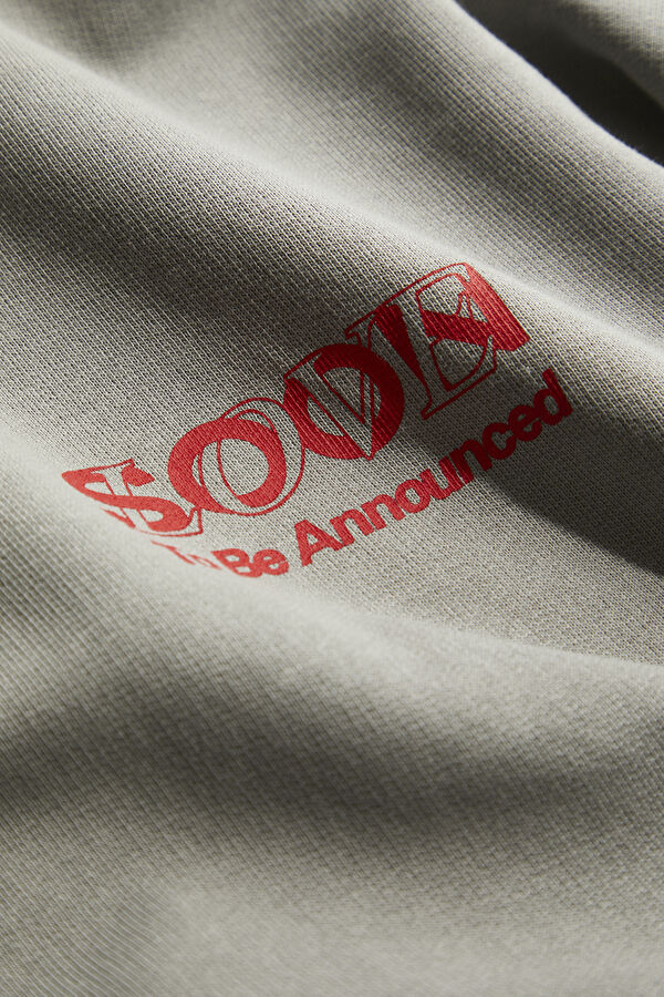 Gri Oversize Bisiklet Yaka Erkek Sweatshirt 5