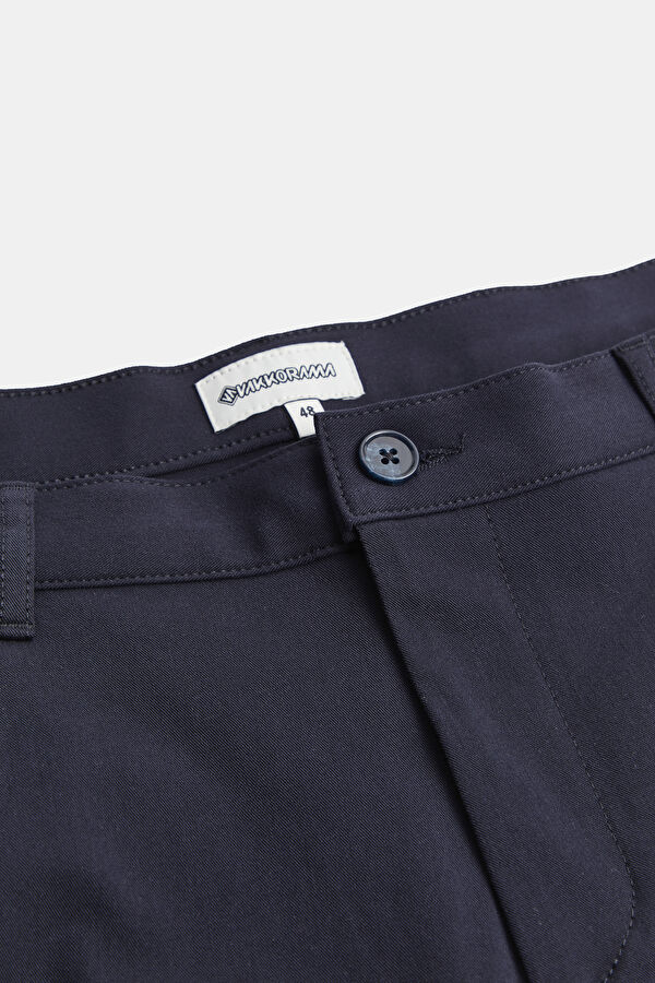 Navy Blue Straight Leg Men's Trousers 3