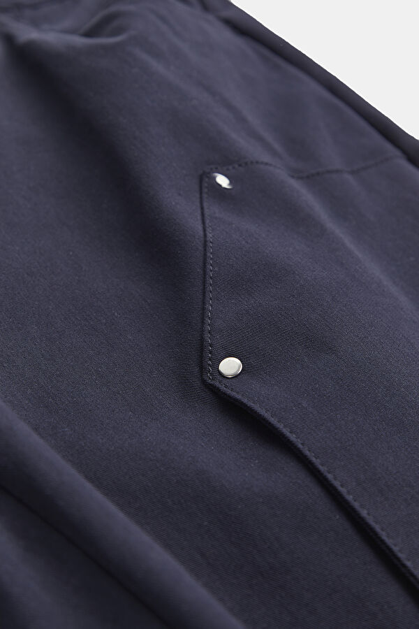 Navy Blue Straight Leg Men's Trousers 5