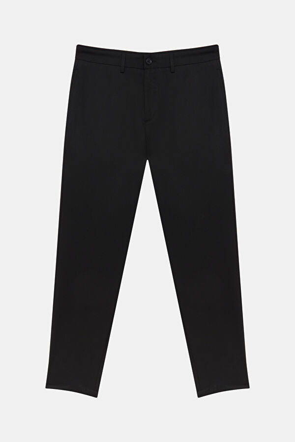 Black Straight Leg Men's Trousers