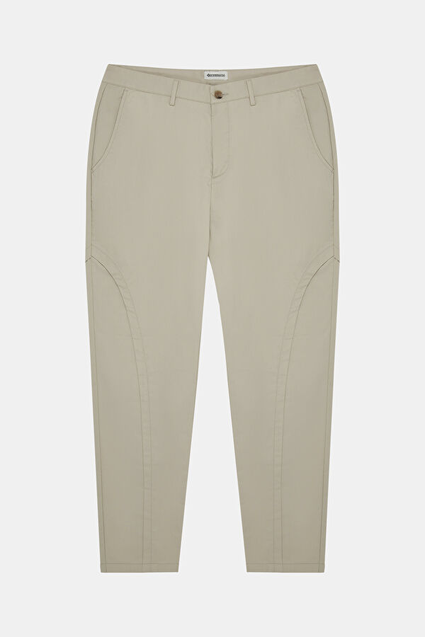 Beige Straight Leg Men's Trousers 3