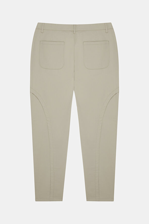 Beige Straight Leg Men's Trousers 4