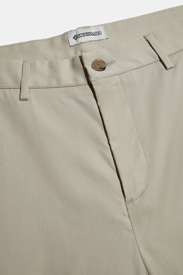 Beige Straight Leg Men's Trousers 5