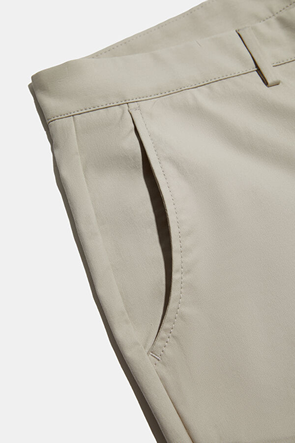 Beige Straight Leg Men's Trousers 6