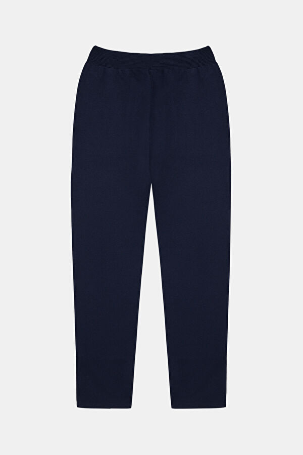 Navy Blue Slim-Fit Viscose Men's Sport Trousers 2